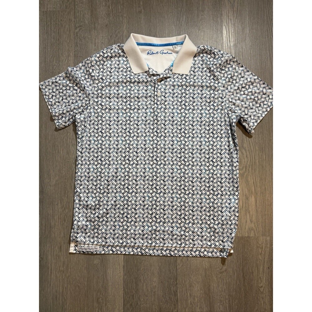 Robert Graham Men's Multicolor Geometric Polo Shirt Size XL